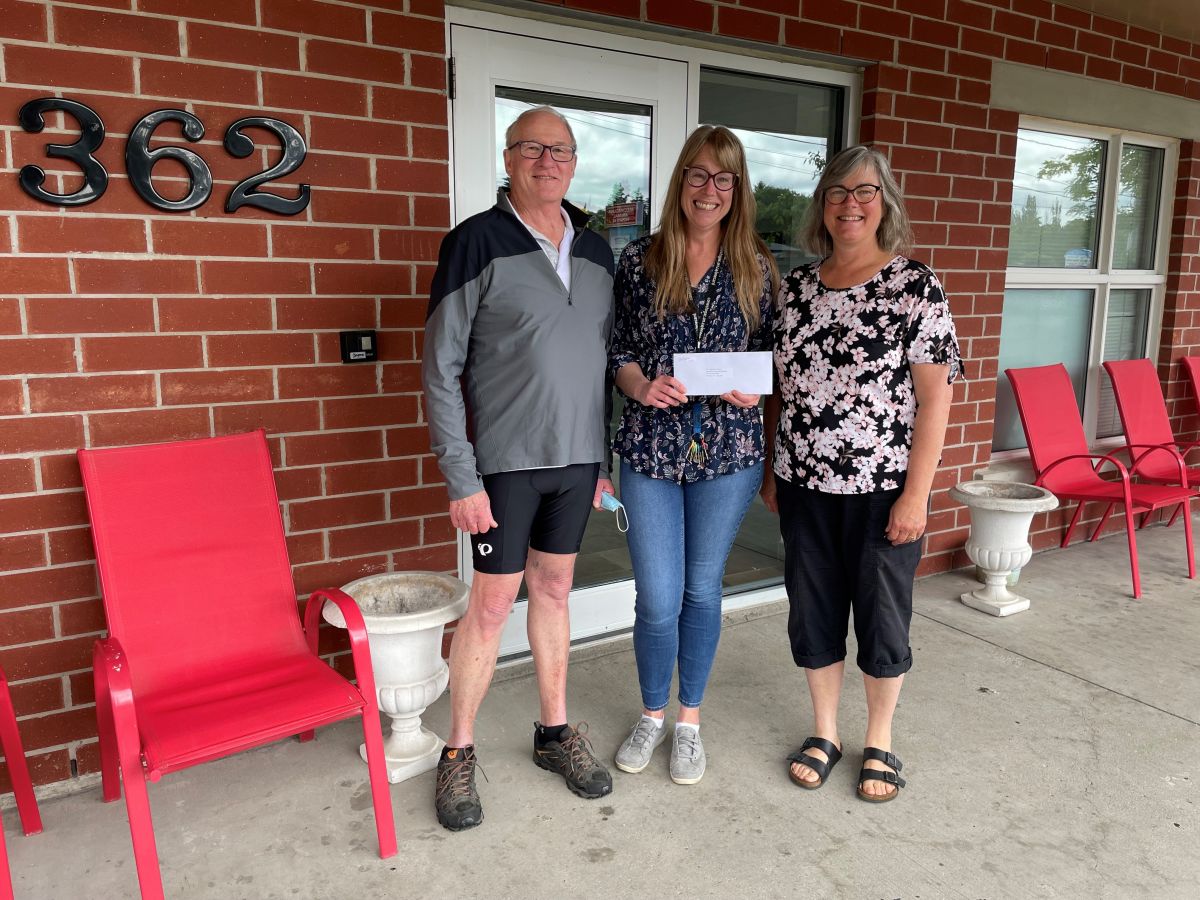David and Cathy from Trinity United Church came to SHOW to present Leigh-Ann with a cheque.