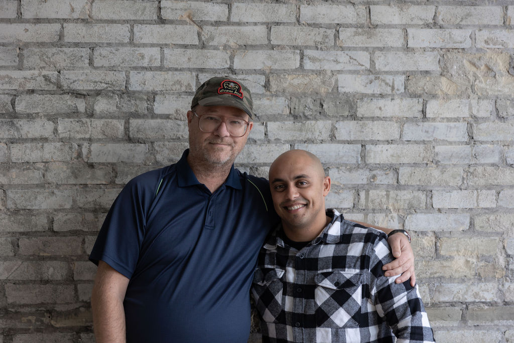 Adrian and his support worker Iosko